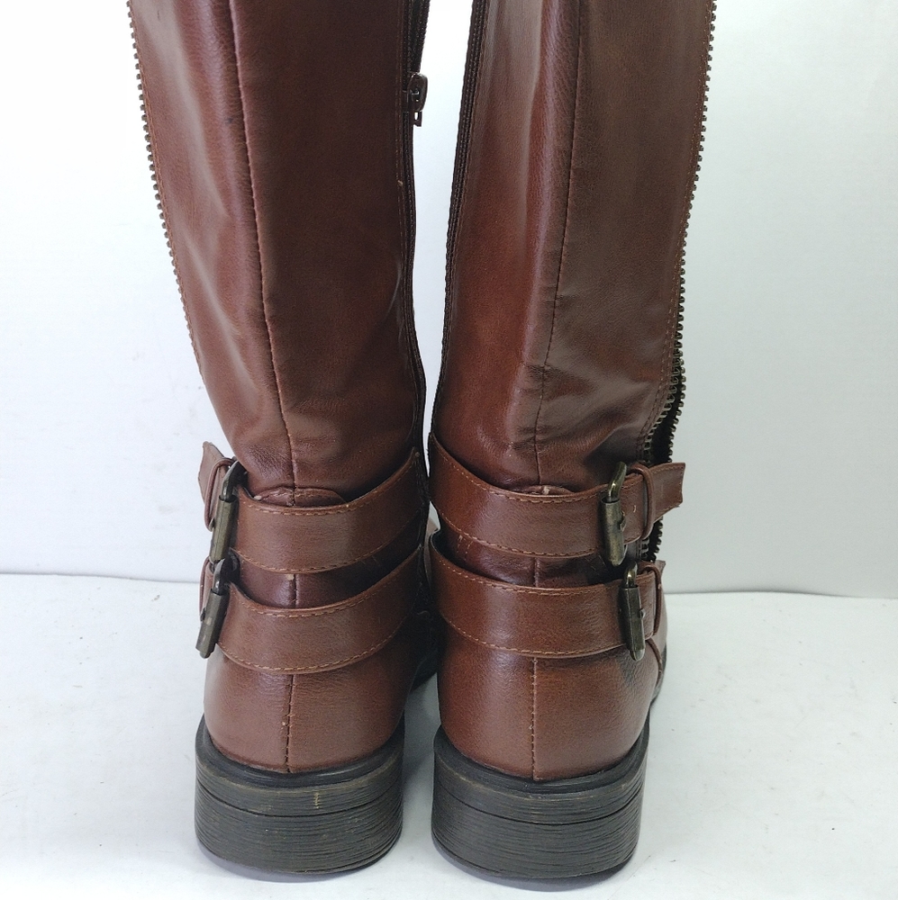 REPORT Knee High Vegan Leather Haris Boots l Size 7 l 16 Inch Shaft 15 Inch Circ - Picture 4 of 10